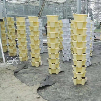 Plastico moderno inpilabile vaso verticale per la coltivazione del substrato
